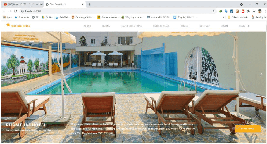 Code quản lý khách sạn, đặt phòng online bằng Framework Laravel + báo cáo